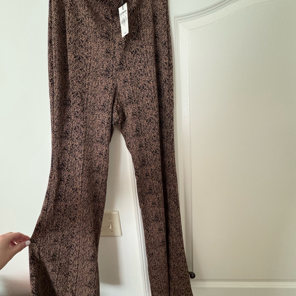 Brown Patterned Pants - image 1